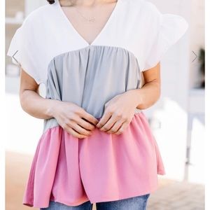 Color Layer Babydoll Top